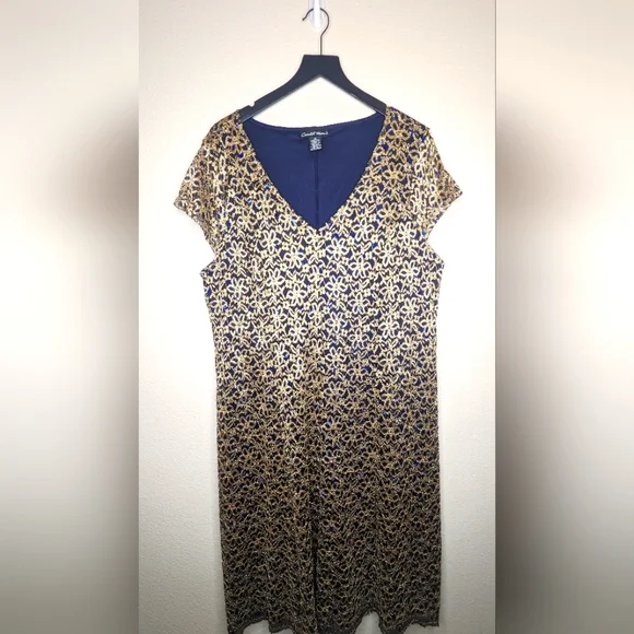 candalite dress gold Candalite Evening Dress Gold and Blue